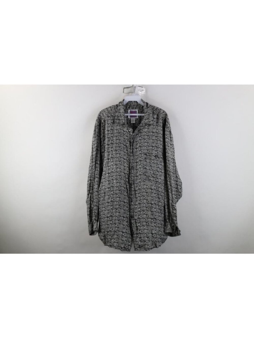 Vintage 90s Streetwear Mens Large Nautilus Fish Silk Baggy Collared Button Shirt